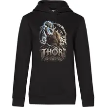 Damen Kapuzenpullover - Thor, Thors Hammer Vorderseite
