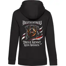 Damen Kapuzenjacke - Deutschtreu, Treue kennt kein Wanken Rückseite