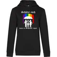 Damen Kapuzenpullover - Schützt euch wenn es Scheiße regnet Vorderseite