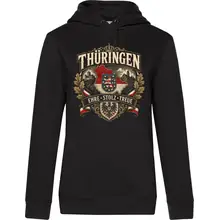 Damen Kapuzenpullover - Thüringen Wappen, Ehre Stolz Treue Vorderseite