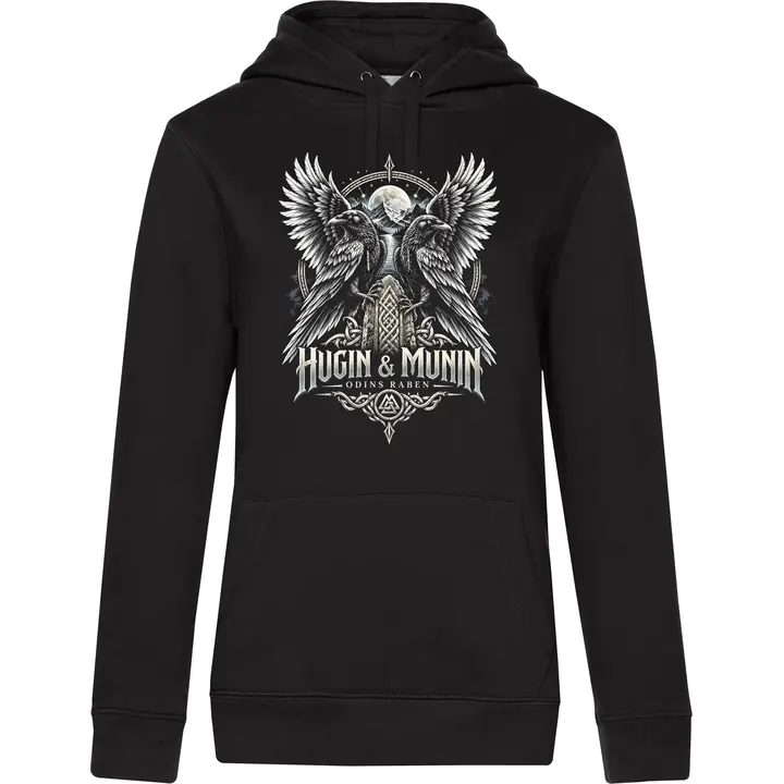 Damen Kapuzenpullover - Odins Raben, Hugin & Munin