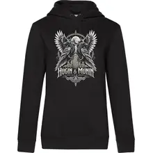 Damen Kapuzenpullover - Odins Raben, Hugin & Munin Vorderseite
