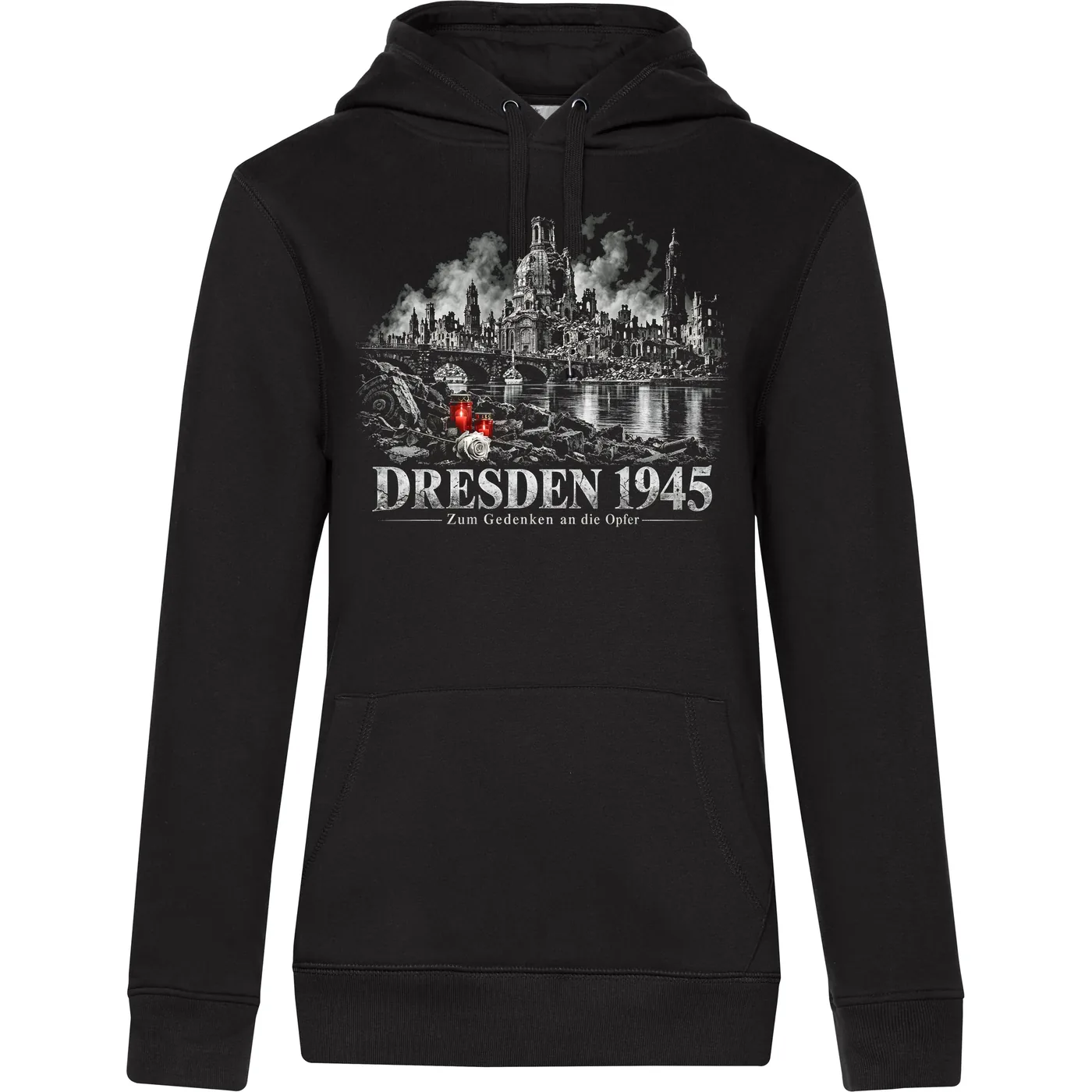 Damen Kapuzenpullover - Dresden 1945, Zum Gedenken an die Opfer