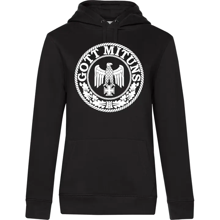 Damen Kapuzenpullover - Gott mit uns, Adler