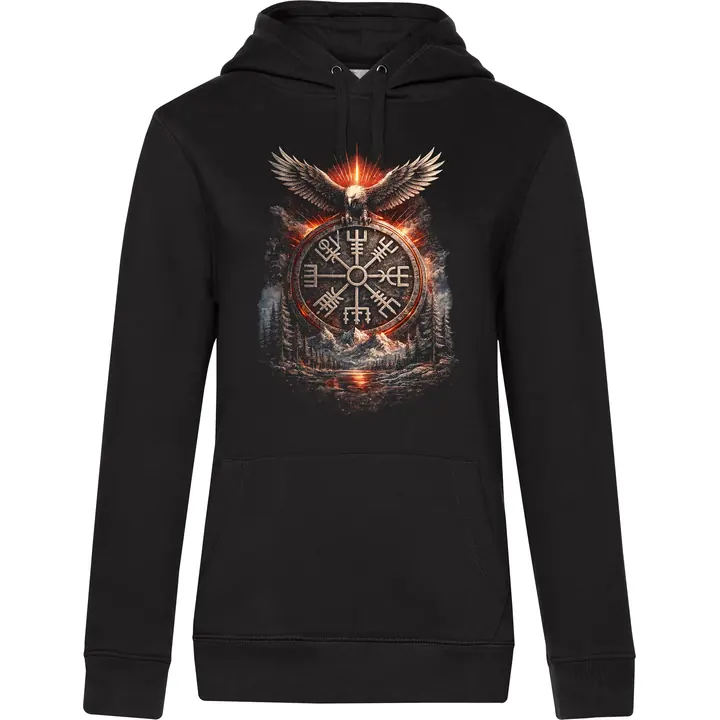 Damen Kapuzenpullover - Vegvisir mit Adler