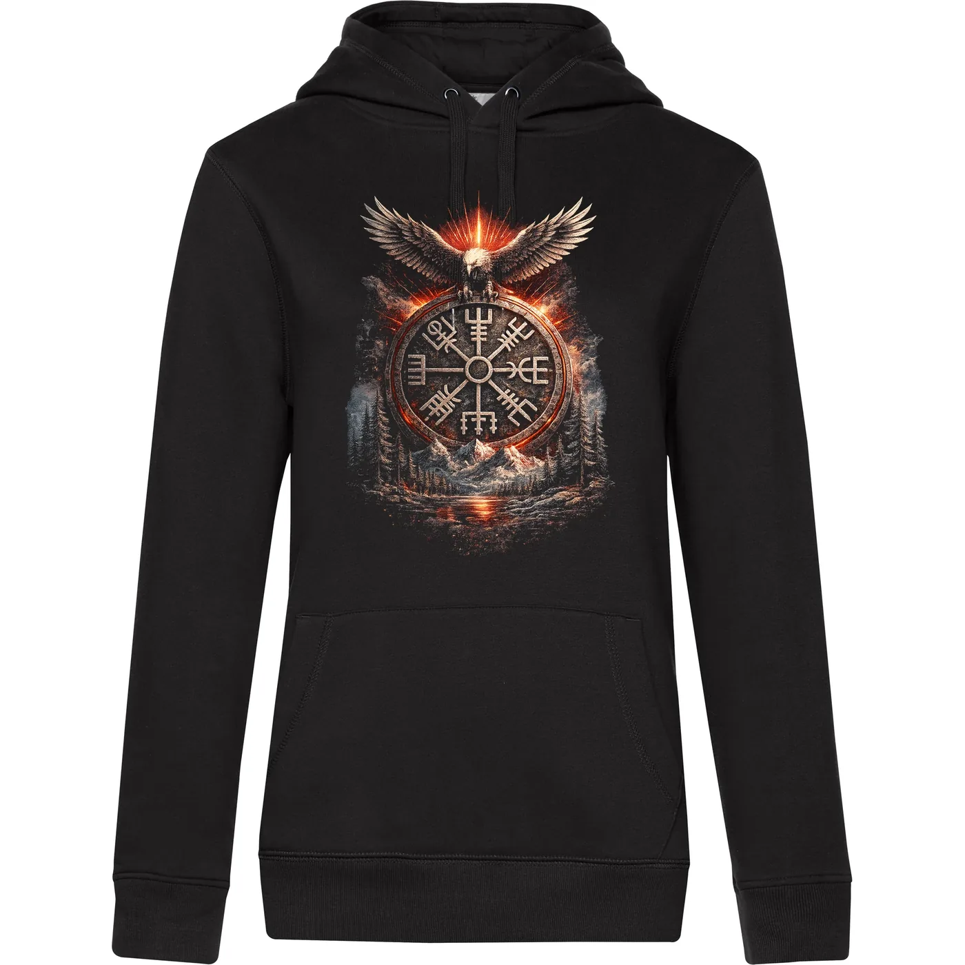 Damen Kapuzenpullover - Vegvisir mit Adler