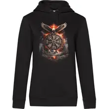Damen Kapuzenpullover - Vegvisir mit Adler - gewählte Variante