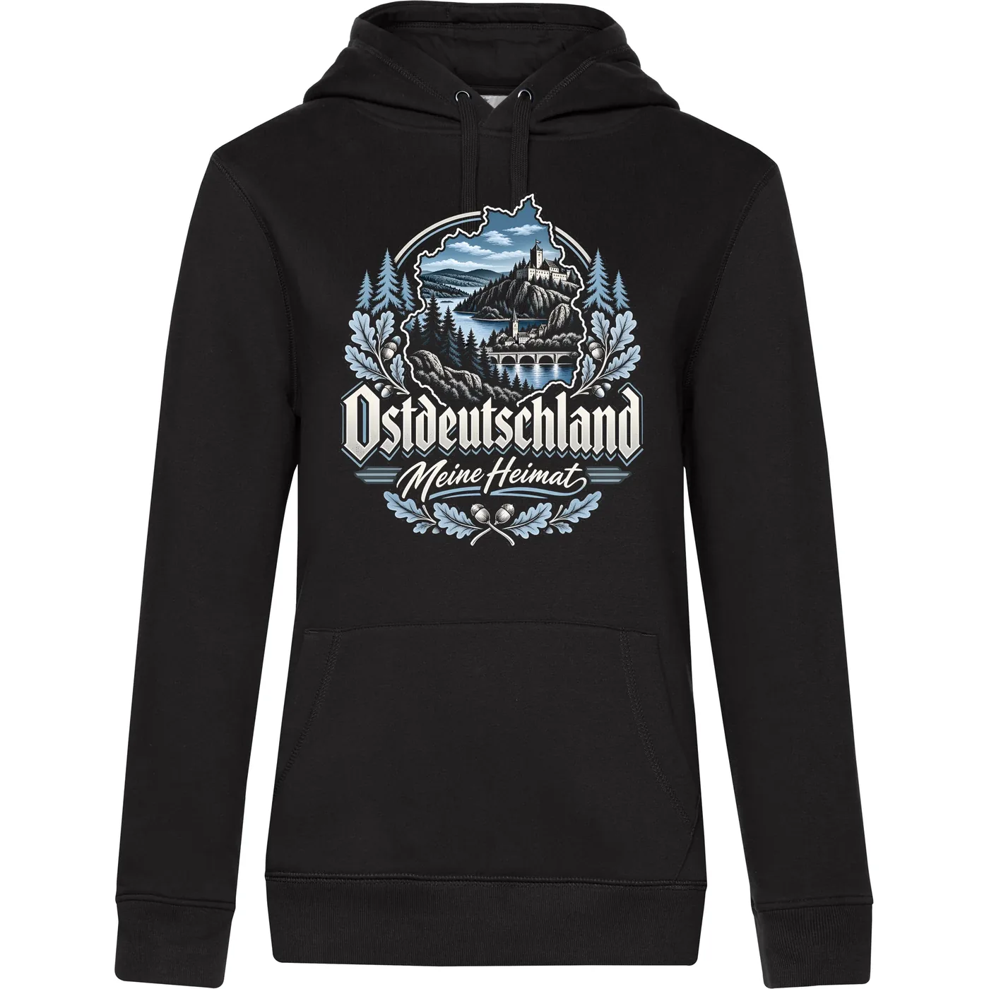 Damen Kapuzenpullover - Ostdeutschland, Meine Heimat Blau