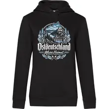 Damen Kapuzenpullover - Ostdeutschland, Meine Heimat Blau - gewählte Variante