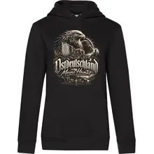 Damen Kapuzenpullover - Ostdeutschland Adler, Meine Heimat Vorderseite