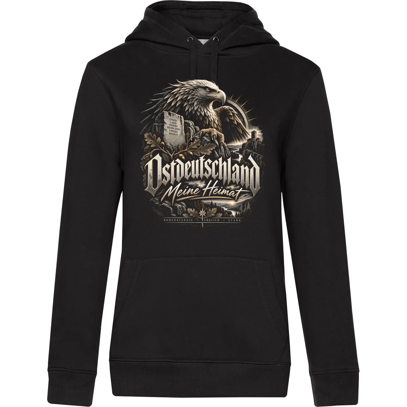 Damen Kapuzenpullover - Ostdeutschland Adler, Meine Heimat