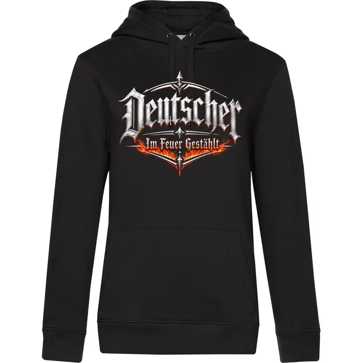 Damen Kapuzenpullover - Deutscher, im Feuer gestählt
