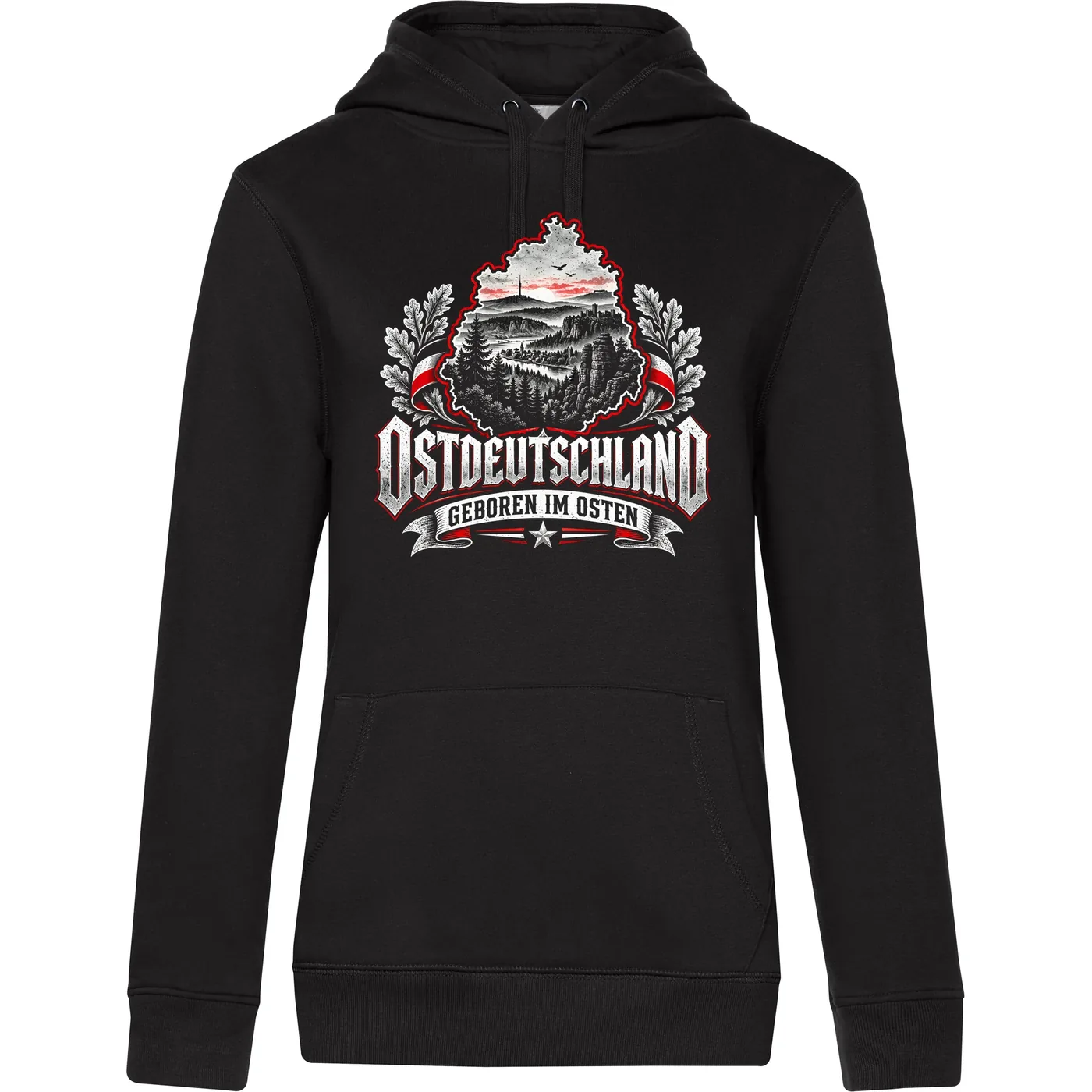 Damen Kapuzenpullover - Ostdeutschland, Geboren im Osten