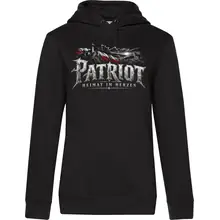 Damen Kapuzenpullover - Patriot, Heimat im Herzen Vorderseite