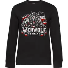 Damen Pullover - Werwolf Germany, Schwarz Weiß Rot Vorderseite