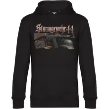 Herren Kapuzenpullover - Sturmgewehr 44, Stahlhelm Vorderseite