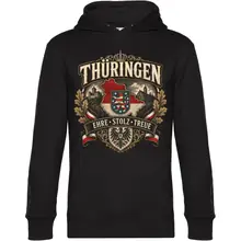 Herren Kapuzenpullover - Thüringen Wappen, Ehre Stolz Treue Vorderseite