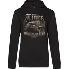 Damen Kapuzenpullover - Tiger, Monster aus Stahl Vorderseite