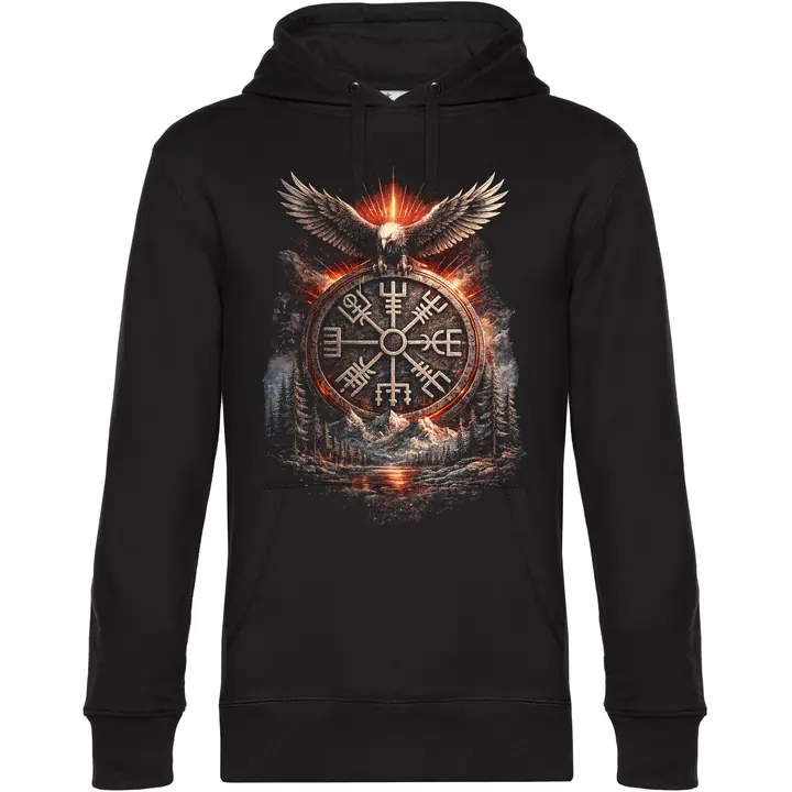 Herren Kapuzenpullover - Vegvisir mit Adler