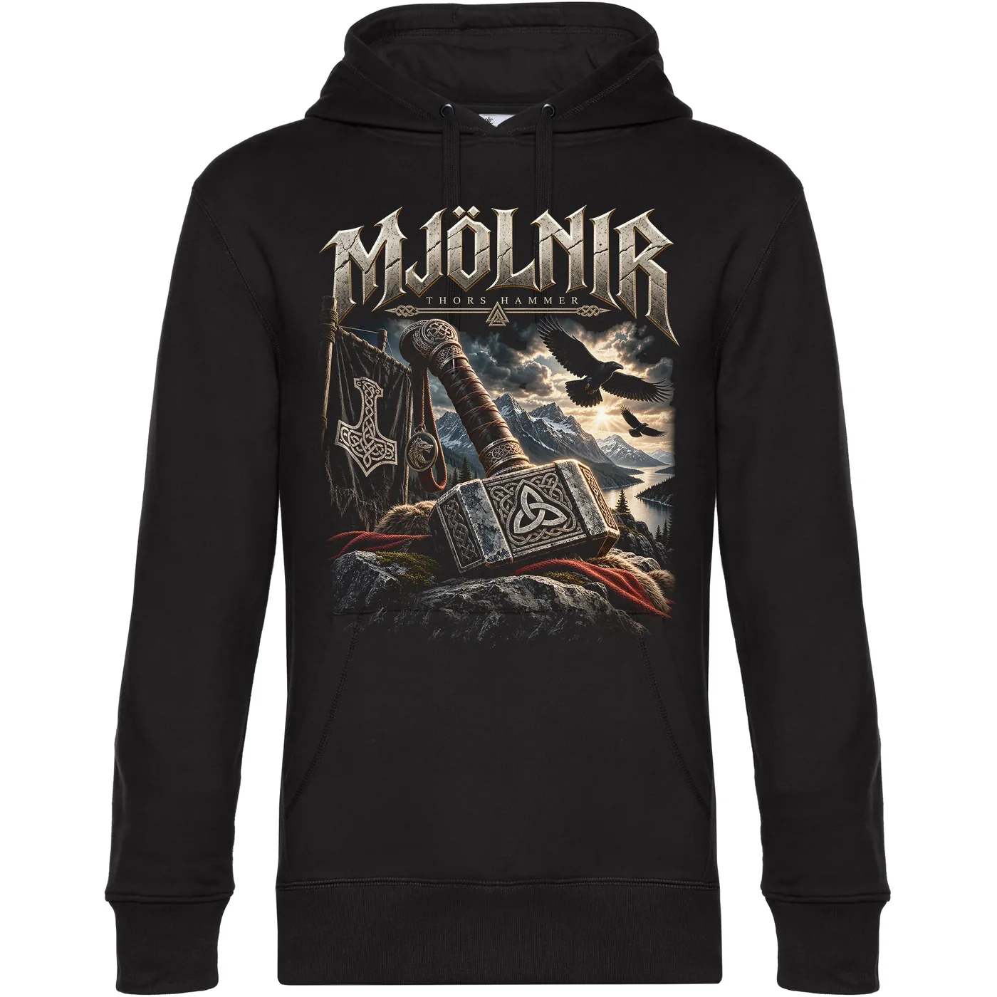 Herren Kapuzenpullover - Mjölnir, Thors Hammer