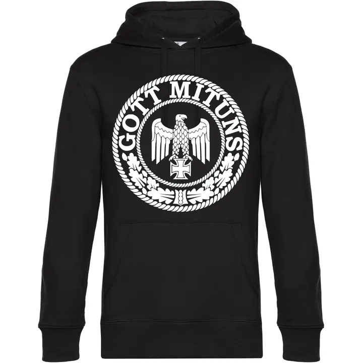 Herren Kapuzenpullover - Gott mit uns, Adler