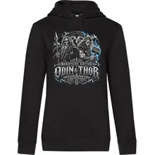 Damen Kapuzenpullover - Nordische Götter, Odin & Thor Vorderseite