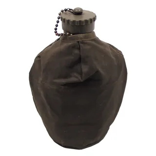 Öster. Feldflasche, Aluminium, Nylonbezug, gebr.