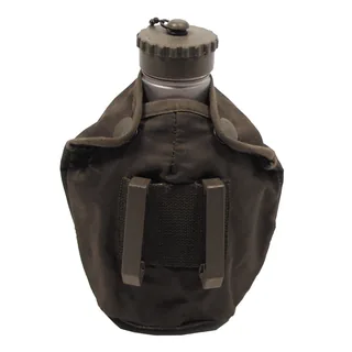Öster. Feldflasche, Aluminium, Nylonbezug, gebr.