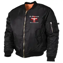 Bestickte MA1 Bomberjacke, Schwarz - Die Wehrmacht, Helden für Deutschland Vorderseite