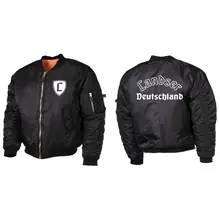 Bestickte MA1 Bomberjacke, Schwarz - Landser Deutschland - gewählte Variante