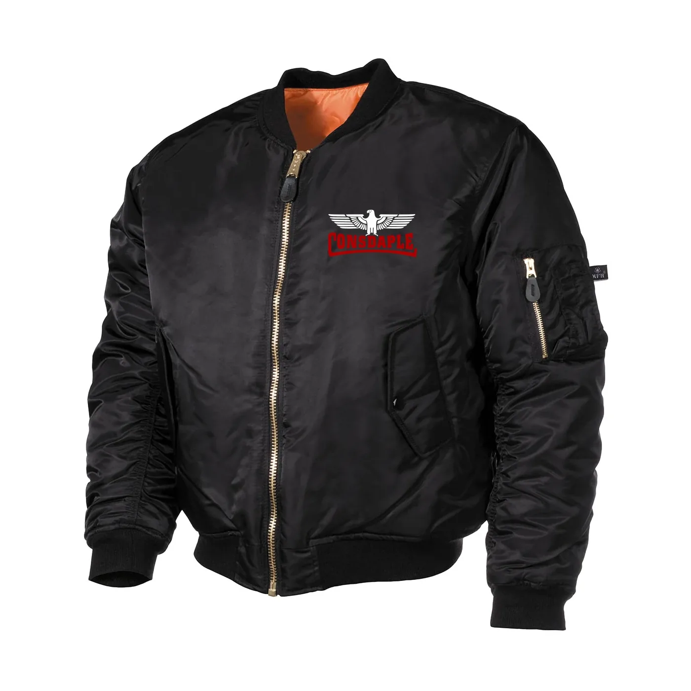 Bestickte MA1 Bomberjacke, Schwarz - Consdaple mit Adler