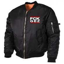 Bestickte MA1 Bomberjacke, Schwarz - FCK GEZ - gewählte Variante