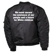 Bestickte MA1 Bomberjacke, Schwarz - 14 Words Rückseite