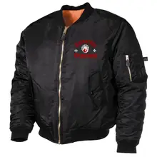 Bestickte MA1 Bomberjacke, Schwarz - Skinheads Deutschland Vorderseite
