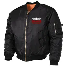 Bestickte MA1 Bomberjacke, Schwarz - Consdaple, Adler made in Germany - gewählte Variante