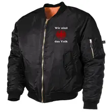 Bestickte MA1 Bomberjacke, Schwarz - Wir sind das Volk - gewählte Variante