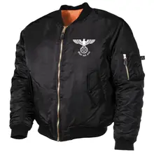 Bestickte MA1 Bomberjacke, Schwarz - Gott mit uns - gewählte Variante
