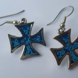 Ohrschmuck "Eisernes Kreuz, Blau" - Bild 1