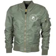Bestickte MA1 Bomberjacke "Leichtversion" Schwarz - Odin und Sleipnir - gewählte Variante