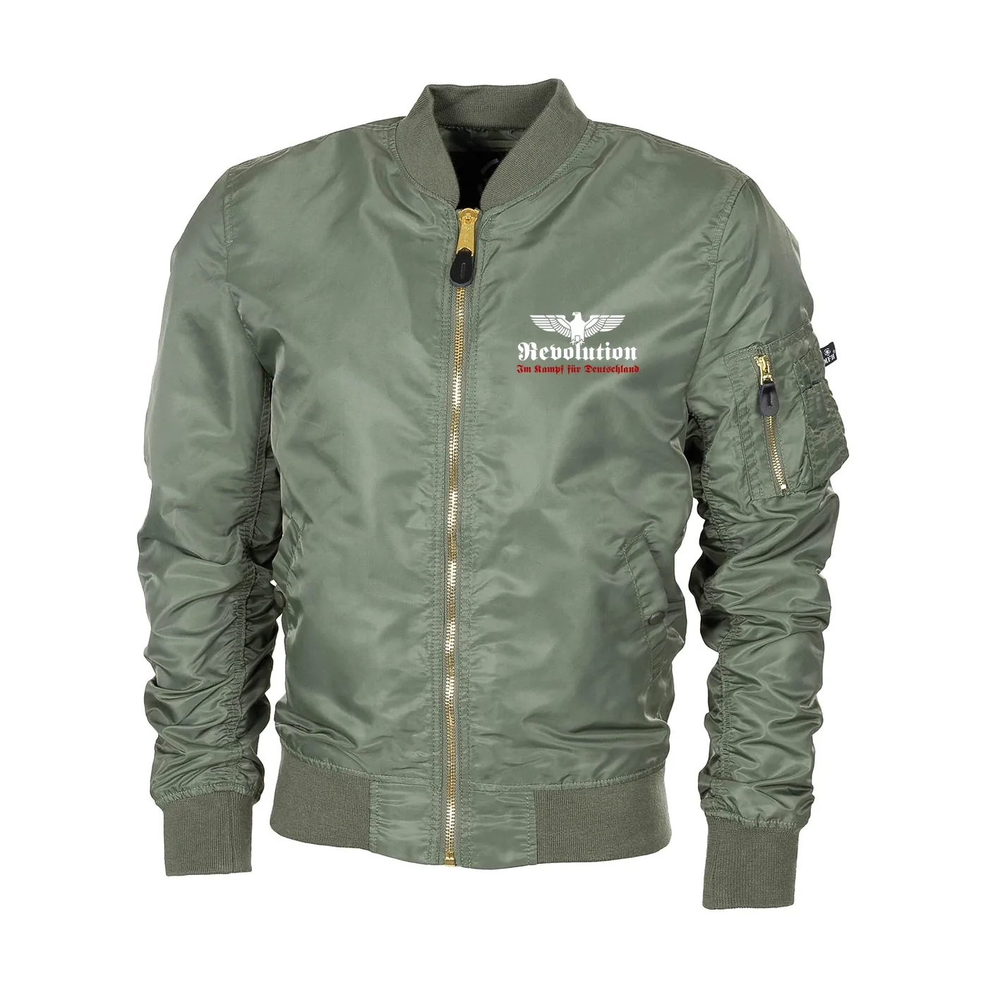 Bestickte MA1 Bomberjacke "Leichtversion" Schwarz - Revolution Deutschland