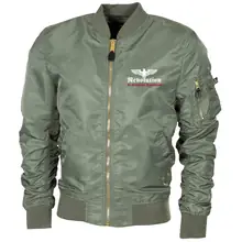 Bestickte MA1 Bomberjacke "Leichtversion" Schwarz - Revolution Deutschland - gewählte Variante