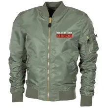 Bestickte MA1 Bomberjacke "Leichtversion" Schwarz - Nix verstehen, ich deutscher - gewählte Variante