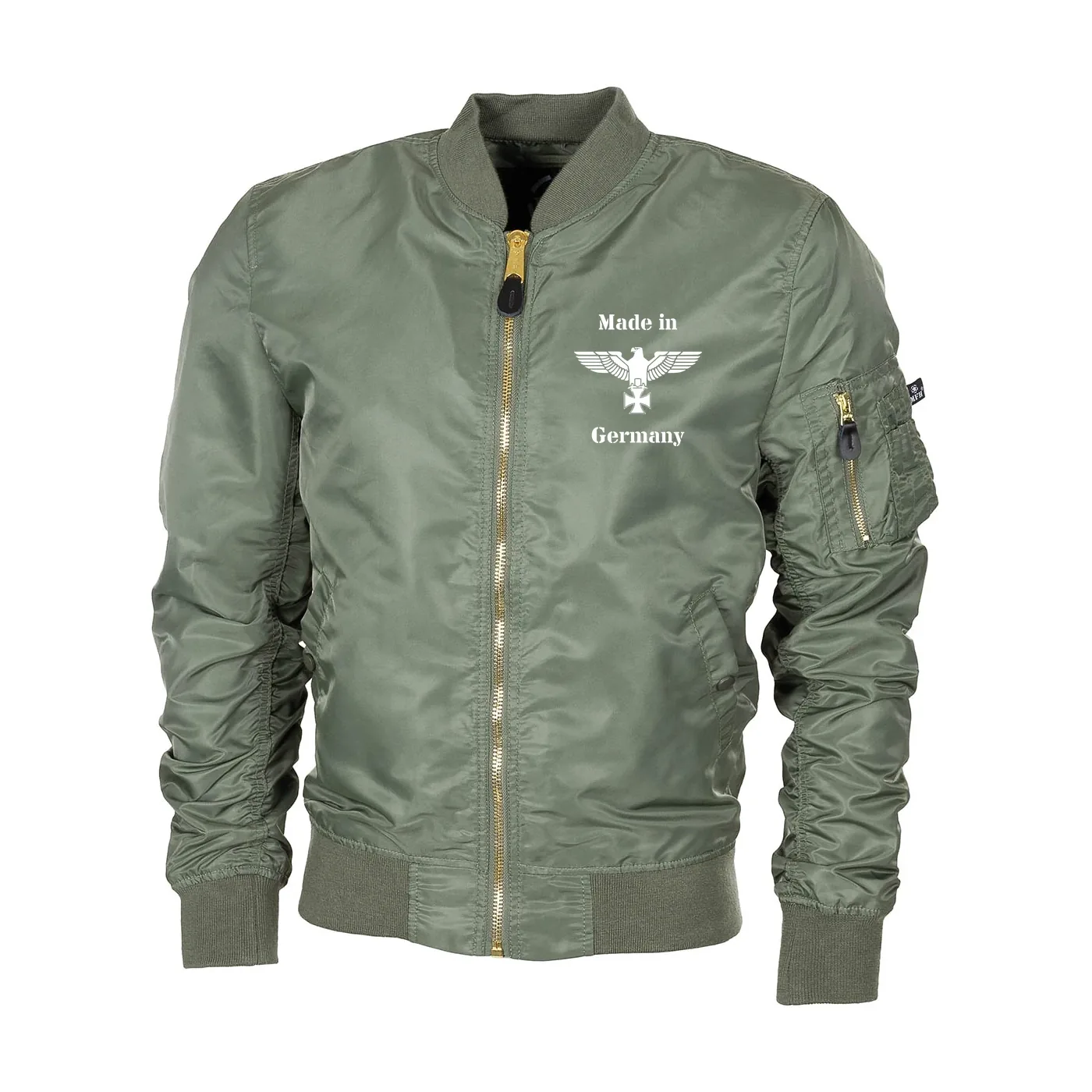 Bestickte MA1 Bomberjacke "Leichtversion" Schwarz - Made in Germany