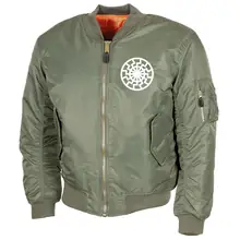 Bestickte MA1 Bomberjacke, Oliv - Schwarze Sonne - gewählte Variante