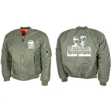 Bestickte MA1 Bomberjacke, Oliv - Komm zur Revolution - gewählte Variante