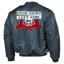 Bestickte MA1 Bomberjacke, Alphablau - GNLS, Schlagring Rückseite