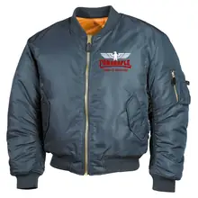 Bestickte MA1 Bomberjacke, Alphablau - Consdaple, Adler made in Germany - gewählte Variante