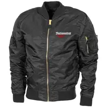 Bestickte MA1 Bomberjacke "Leichtversion" Schwarz - Nationalist für Heimat, Volk und Vaterland - gewählte Variante