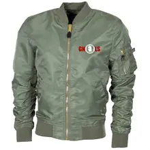 Bestickte MA1 Bomberjacke "Leichtversion" Schwarz - Good night left side Vorderseite