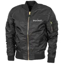 Bestickte MA1 Bomberjacke "Leichtversion" Schwarz - Ungeimpft, Einfarbig - gewählte Variante